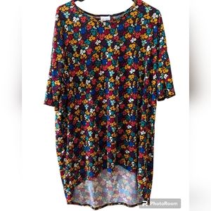 LulaRoe Floral Scoop Neck Hi-Low Top Size M